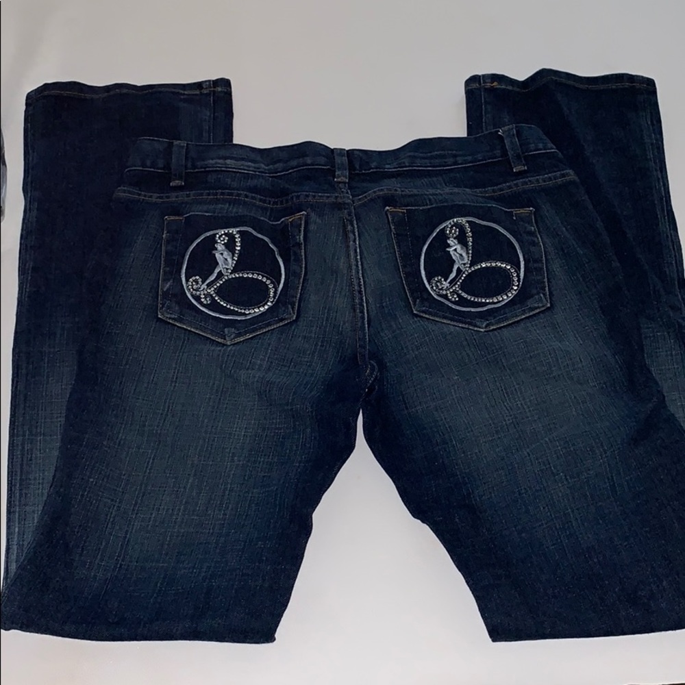 Rare Bebe Rhinestone Logo Jeans